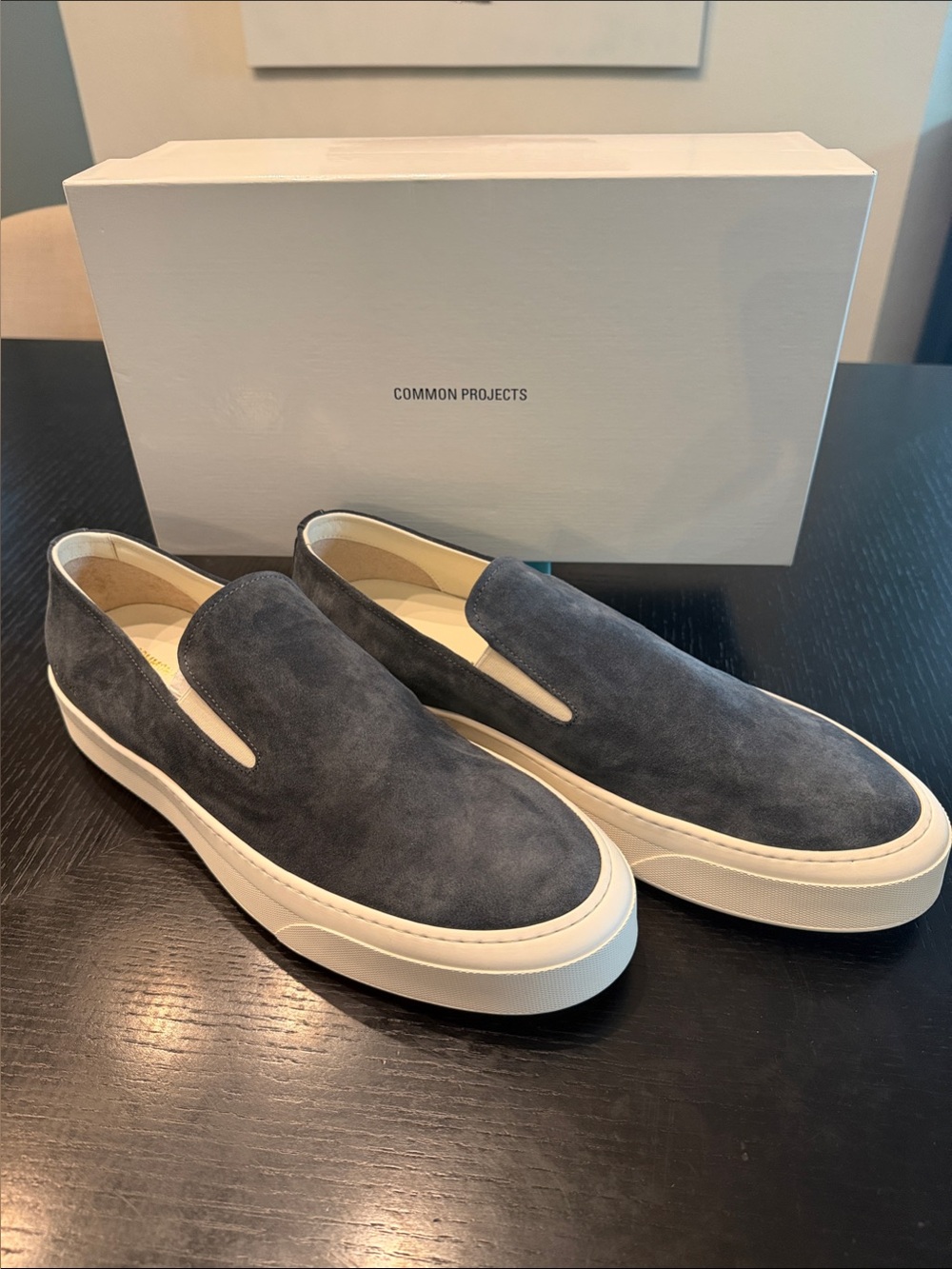 NWT Common Projects Slip-on Shoes Navy  Suede Sz 46